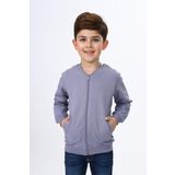 Toontoy Erkek Çocuk Nakışlı Hırka Koyu Gri 4 YAŞ