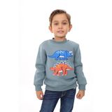Toontoy Erkek Çocuk Nakışlı Sweatshirt Açık Mavi 5 YAŞ