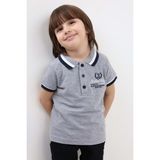 Toontoy Erkek Çocuk Nakışlı Tişört - 3 Yaş - Gri Melanj