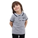 Toontoy Erkek Çocuk Nakışlı Tişört - 4 Yaş - Gri Melanj