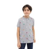 Toontoy Erkek Çocuk Nakışlı Tişört Gri Melanj 10-11 YAŞ