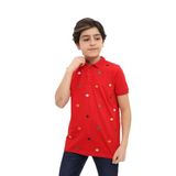 Toontoy Erkek Çocuk Nakışlı Tişört Kırmızı 10-11 YAŞ