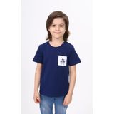 Toontoy Erkek Çocuk Nakışlı Tişört Lacivert 2 YAŞ