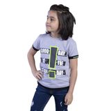 Toontoy Erkek Çocuk Neon Uyumlu Baskılı Garni Detaylı Tişört - 6 Yaş - Gri Melanj