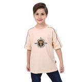 Toontoy Erkek Çocuk New Project Baskılı Tişört Bej 8-9 YAŞ