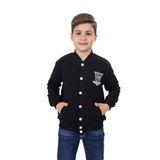 Toontoy Erkek Çocuk Okul Nakışlı Hırka Siyah 10-11 YAŞ