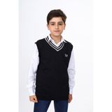 Toontoy Erkek Çocuk Okul Nakışlı Süveter Siyah