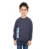 Toontoy Erkek Çocuk Ön ve Arka Baskılı Sweatshirt Füme 2 YAŞ