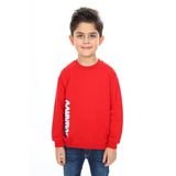 Toontoy Erkek Çocuk Ön ve Arka Baskılı Sweatshirt Kırmızı 2 YAŞ