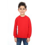 Toontoy Erkek Çocuk Ön ve Arka Baskılı Sweatshirt Kırmızı 5 YAŞ