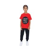 Toontoy Erkek Çocuk Önü Yazı Baskılı Alt Arma Detaylı Üçlü Eşofman Takım Kırmızı 10-11 YAŞ