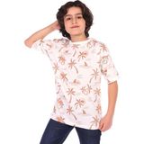 Toontoy Erkek Çocuk Palmiya Ağacı Baskılı Tişört - 12 - 13 Yaş - Kahverengi