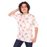 Toontoy Erkek Çocuk Palmiya Ağacı Baskılı Tişört - 6 - 7 Yaş - Kahverengi