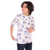 Toontoy Erkek Çocuk Palmiya Ağacı Baskılı Tişört Saks 10-11 YAŞ