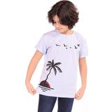Toontoy Erkek Çocuk Palmiya Ve Kuş Baskılı Tişört