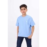 Toontoy Erkek Çocuk Palmiye Ağaç Baskılı Tişört Mavi 13-14 YAŞ