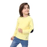 Toontoy Erkek Çocuk Palmiye Baskılı Düz Tişört Açık Sarı 5 YAŞ
