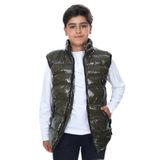Toontoy Erkek Çocuk Parlak Görünümlü Göğsü Armalı Yelek Haki 8-9 YAŞ