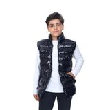 Toontoy Erkek Çocuk Parlak Görünümlü Göğsü Armalı Yelek Siyah 5-6 YAŞ