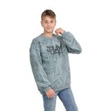 TOONTOY Erkek Çocuk Play Baskılı Sweatshirt, Mavi, 6-7 Yaş