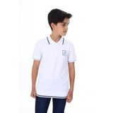 Toontoy Erkek Çocuk Polo Yaka Palmiye Baskılı Tişört Beyaz 13-14 YAŞ