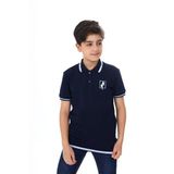 Toontoy Erkek Çocuk Polo Yaka Palmiye Baskılı Tişört Lacivert 8-9 YAŞ