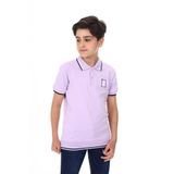 Toontoy Erkek Çocuk Polo Yaka Palmiye Baskılı Tişört Lila 10-11 YAŞ