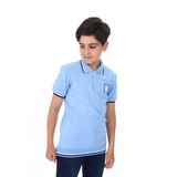 Toontoy Erkek Çocuk Polo Yaka Palmiye Baskılı Tişört Mavi 10-11 YAŞ