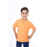 Toontoy Erkek Çocuk Polo Yaka Palmiye Baskılı Tişört Oranj 3 YAŞ