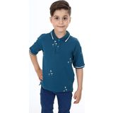 Toontoy Erkek Çocuk Polo Yaka Palmiye Baskılı Tişört