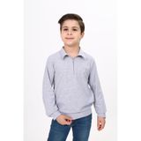 Toontoy Erkek Çocuk Polo Yaka Sweatshirt Gri Melanj 10-11 YAŞ