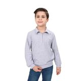 Toontoy Erkek Çocuk Polo Yaka Sweatshirt Gri Melanj 8-9 YAŞ