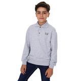 Toontoy Erkek Çocuk Polo Yaka Tnty Baskılı Sweatshirt Gri Melanj 6-7 YAŞ