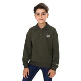 Toontoy Erkek Çocuk Polo Yaka Tnty Baskılı Sweatshirt Haki 10-11 YAŞ