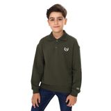 Toontoy Erkek Çocuk Polo Yaka Tnty Baskılı Sweatshirt Haki 8-9 YAŞ