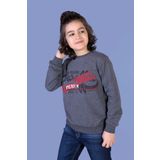 Toontoy Erkek Çocuk Premium Baskılı Sweatshirt Antrasit Melanj 8 YAŞ