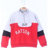 Toontoy Erkek Çocuk Ration Baskılı Sweatshirt - 1 Yaş - Kırmızı
