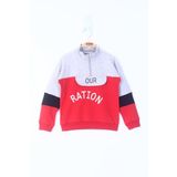 Toontoy Erkek Çocuk Ration Baskılı Sweatshirt Kırmızı 2 YAŞ