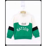 Toontoy Erkek Çocuk Ration Baskılı Sweatshirt Yeşil 3 YAŞ
