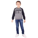 Toontoy Erkek Çocuk Reglan Kol Detaylı Cepli Sweatshirt Antrasit Melanj 8 YAŞ