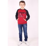 Toontoy Erkek Çocuk Reglan Kol Detaylı Cepli Sweatshirt Bordo 12 YAŞ