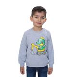 TOONTOY Erkek Çocuk Relax Fit Bisiklet Yaka Omuzu Çıtçıtlı Baskılı Sweatshirt, 3 Yaş, 24846, Gri Melanj, erkek-çocuk