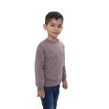 TOONTOY Erkek Çocuk Relax Fit Bisiklet Yaka Omuzu Çıtçıtlı Sweatshirt, 3 Yaş, 24964, Acı Kahve, erkek-çocuk