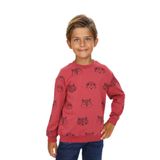 TOONTOY Erkek Çocuk Relax Fit Kapüşonlu Cepli Hafif Düşük Omuz Nakışlı Sweatshirt, 2 YAŞ, 24555, Kiremit, erkek-çocuk