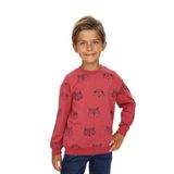 TOONTOY Erkek Çocuk Relax Fit Kapüşonlu Cepli Hafif Düşük Omuz Nakışlı Sweatshirt, 4 Yaş, 24555, Kiremit, erkek-çocuk