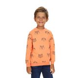 TOONTOY Erkek Çocuk Relax Fit Kapüşonlu Cepli Hafif Düşük Omuz Nakışlı Sweatshirt, 6 Yaş, 24555, Somon, erkek-çocuk