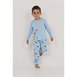 Toontoy Erkek Çocuk Roar Baskılı Pijama Takım - Mavi - 4 Yaş