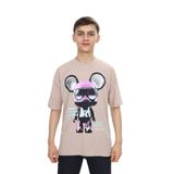 Toontoy Erkek Çocuk Robot Baskılı Tişört Bej 10 YAŞ