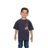 Toontoy Erkek Çocuk Rules Şapkalı Ayı Baskılı Tişört Füme 4 YAŞ