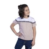 Toontoy Erkek Çocuk Şeritli Garnili Tişört Vizon 7 YAŞ